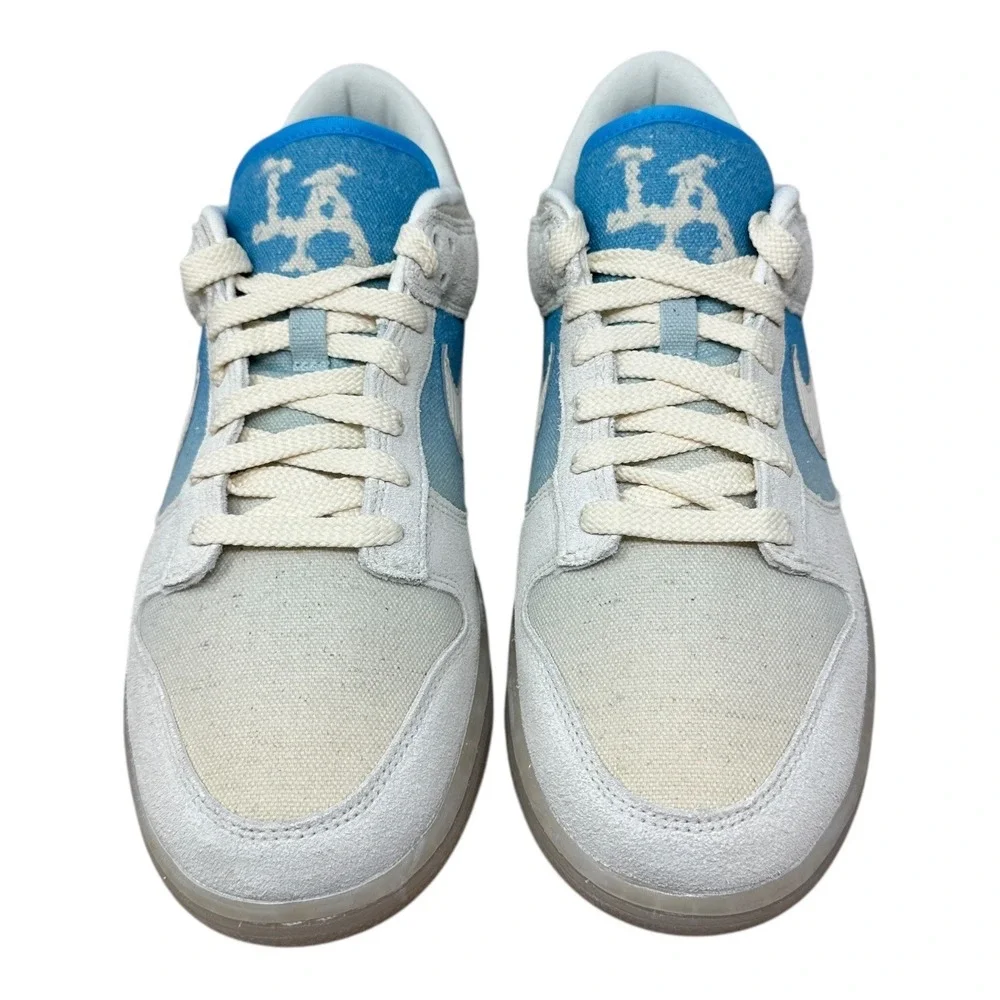 Nike Dunk Low Retro SE Mens 9.5 Sail Baltic Blue Suede Canvas HQ3621-133
